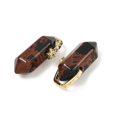 Natural Mahogany Obsidian Double Terminal Pendants GG-CBA4154-07G-06-1