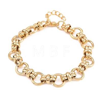 304 Stainless Steel Ring Link Chain Bracelets for Women Men BJEW-H643-10G-1
