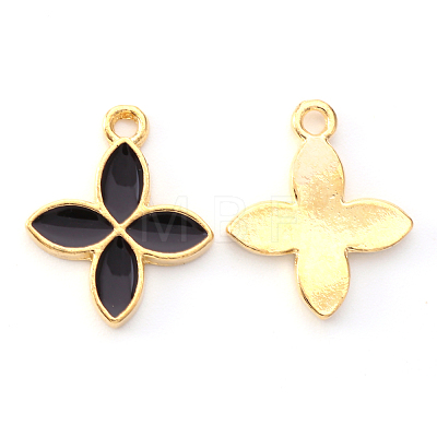 Light Gold Plated Alloy Enamel Pendants X-ENAM-R136-15D-1