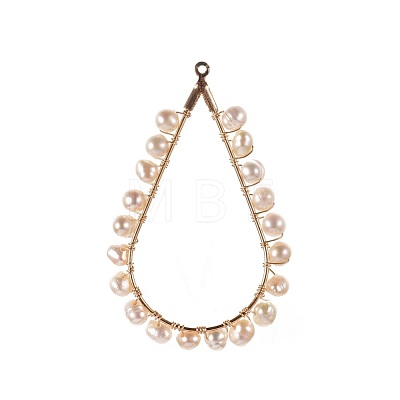 Natural Cultured Freshwater Pearl Pendants PALLOY-JF00385-1