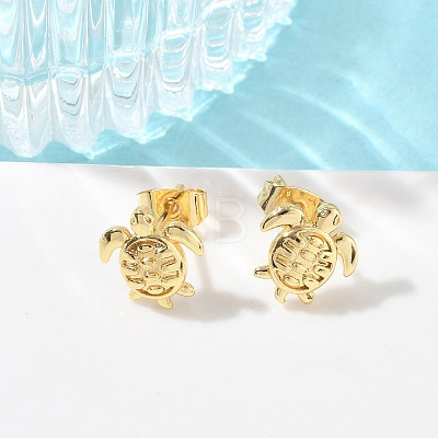 Brass Stud Earrings for Women EJEW-G464-03G-1