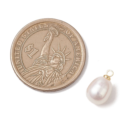 Natural Freshwater Pearl Rice Charms PALLOY-JF04858-02-1