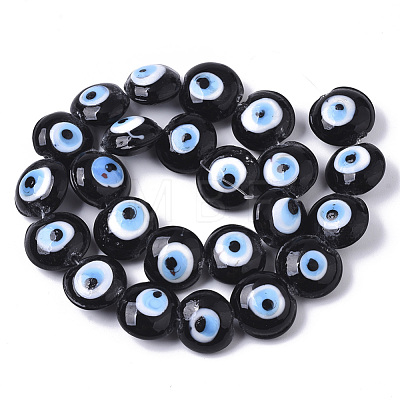 Handmade Evil Eye Lampwork Beads Strands LAMP-R143-04A-1