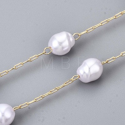 Handmade ABS Plastic Imitation Pearl Beads Chains CHC-T012-27LG-1