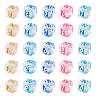 50Pcs Acrylic European Beads MACR-TADJ0001-13N-1