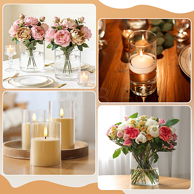 Column Glass Vase Ornaments AJEW-WH0696-770A-1