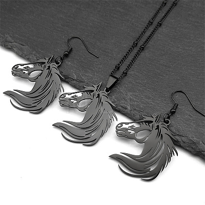 304 Stainless Steel Dangle Earrings & Pendant Necklaces Sets FS-WGE4488-05-1