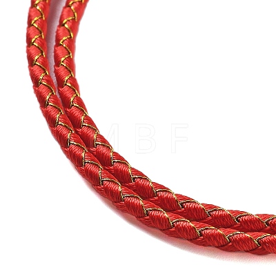 Polyester Cord Braided Necklace Makings MAK-L043-03G-16-1