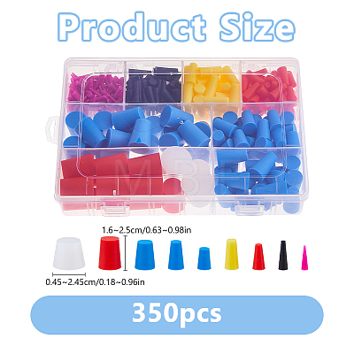 350Pcs Silicone Plugs AJEW-WH0752-326B-1