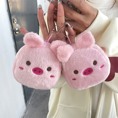 Cartoon Pig Plush Cloth Wallets PW-WGE8550-01-1