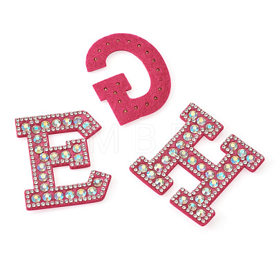 Alphabet Resin Rhinestone Patches DIY-TAC0005-45C-1