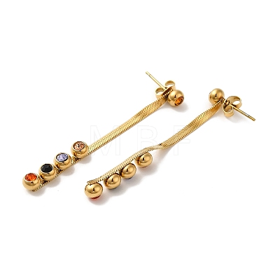 Colorful Rhinestone Dangle Stud Earrings STAS-D089-03G-1