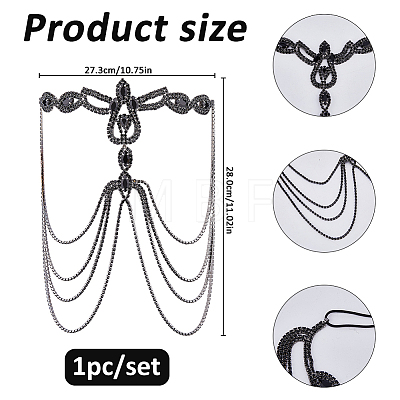 1Pc Brass Rhinestone Multilayer Tassel Masquerade Masks AJEW-FH0009-03-1