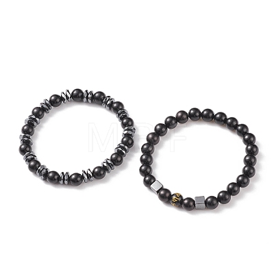 2Pcs 2 Style Mala Bead Bracelets Set BJEW-JB08415-1