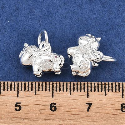 Brass Purple Velvet Rhinestone Charms KK-L274-08S-1