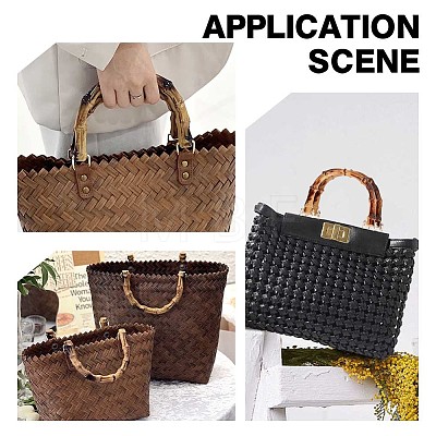 Arch Shaped Plastic Imitation Bamboo Bag Handles FIND-WH0111-303A-1
