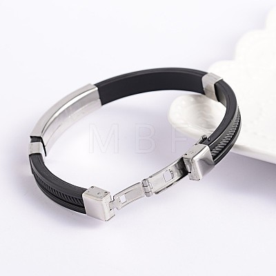 Trendy PU Leather Cord Bracelets BJEW-E260-14F-1