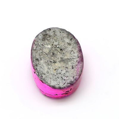 Electroplate Natural Druzy Quartz Crystal Beads G-G639-A-M-1