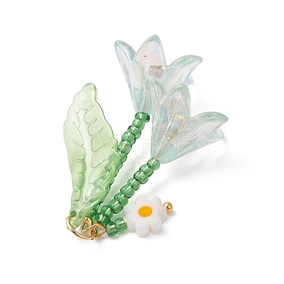 Glass Seed Beaded Pendants PALLOY-MZ01240-01-1