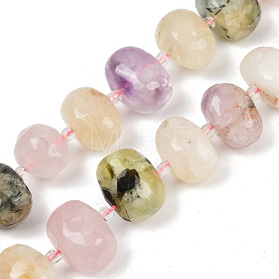 Natural Rose Quartz & Amethyst & Citrine & Quartz Crystal & Lemon Quartz & Prehnite Beads Strands G-F796-B05-01-1