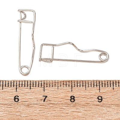 Iron Wave Safety Pin Brooch Findings JEWB-Z050-01P-02-1