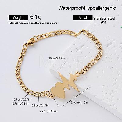 European Style 304 Stainless Steel Link Bracelets for Women OZ9661-6-1
