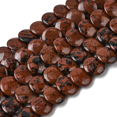 Natural Mahogany Obsidian Beads Strands G-K366-D03-02-1