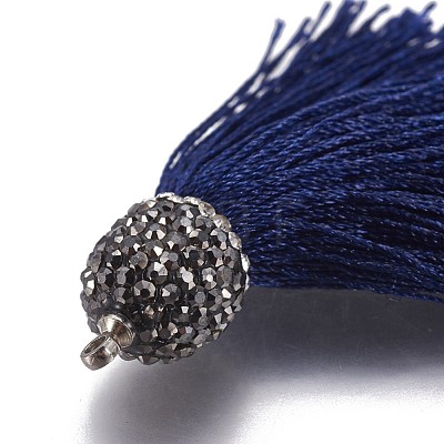 Silk Thread Tassel Pendants KK-F791-01P-1