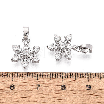 Brass Micro Pave Clear Cubic Zirconia Charms KK-N259-16P-1
