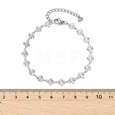304 Stainless Steel Clover Link Chains Bracelets for Women BJEW-JB13890-1