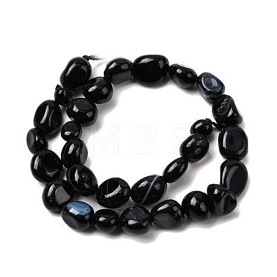 Natural Black Onyx Beads Strands G-P601-A16-02-1