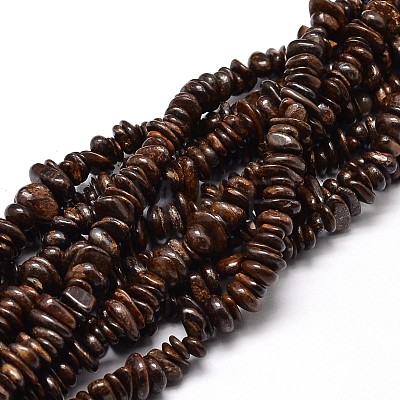 Natural Bronzite Chip Beads Strands X-G-E271-127-1