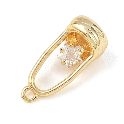 Brass Micro Pave Clear Cubic Zirconia Pendants KK-G545-19G-1