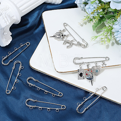30Pcs Iron Brooch Findings IFIN-SC0002-10B-P-1