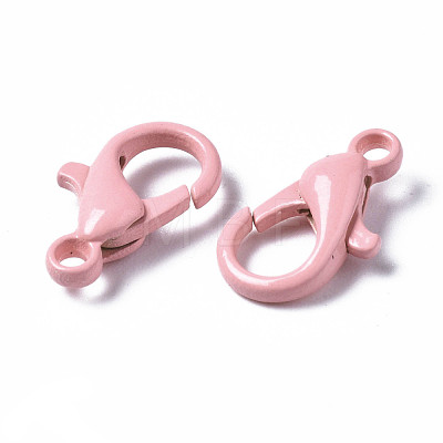 Spray Painted Eco-Friendly Alloy Lobster Claw Clasps PALLOY-T080-06E-11-NR-1