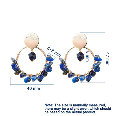Brass Dangle Stud Earrings EJEW-JE04163-1
