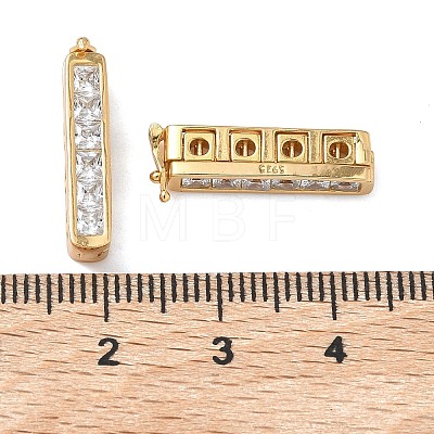925 Sterling Silver Cubic Zirconia Twister Clasps STER-WH0007-28A-G-1