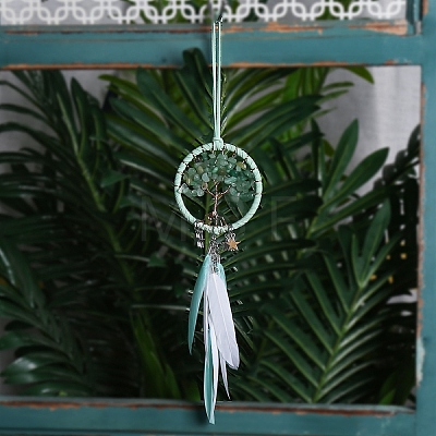 Woven Net/Web with Feather Hanging Ornaments PW-WG2EEA4-09-1