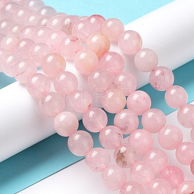Natural Rose Quartz Dyed Beads Strands G-B046-07-10MM-1