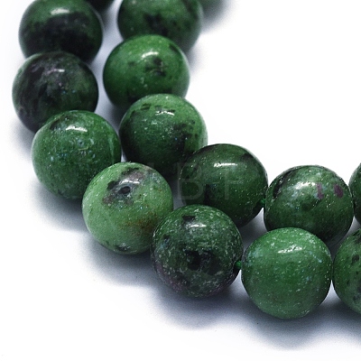 Natural Ruby in Zoisite Beads Strands G-E561-12-10mm-1