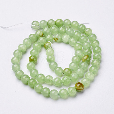 Natural Flower Jade Beads Strands GSR6mmC193-1