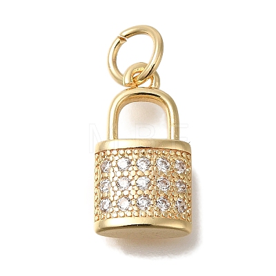 Brass Micro Pave Cubic Zirconia Pendants KK-Q001-15G-1