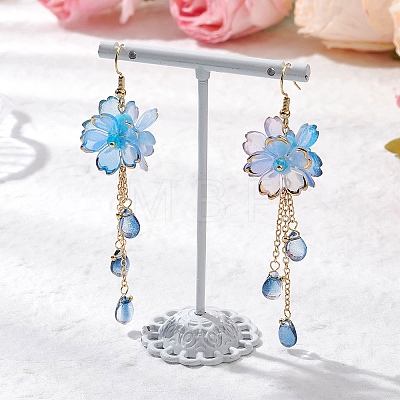 Flower Dangle Earrings EJEW-TA00636-04-1