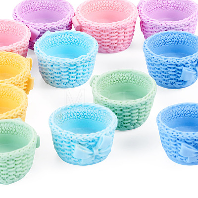 12Pcs 6 Colors Resin Basket Mini Model AJEW-TA0005-85-1