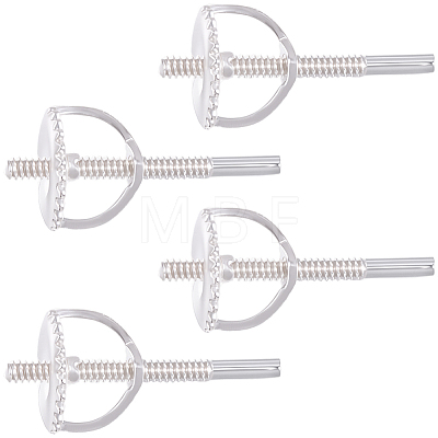 3 Pairs 925 Sterling Silver Screw Ear Nuts STER-BBC0009-74A-1