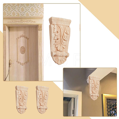 Rubber Wood Carved Onlay Applique AJEW-WH0248-463-1