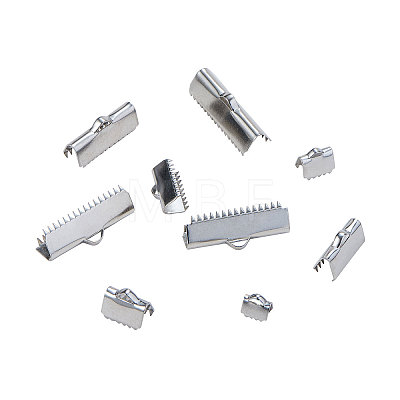 304 Stainless Steel Ribbon Crimp Ends STAS-CJ0001-61-1