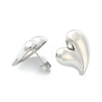 Rack Plating Brass Heart Stud Earrings for Valentine's Day EJEW-Q780-06P-1