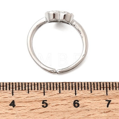 Brass Micro Pave Cubic Zirconia Cuff Open Rings for Women RJEW-B160-10P-1