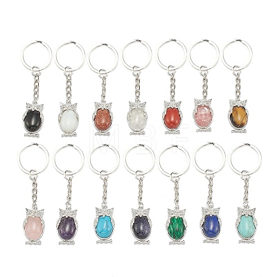 Natural & Synthetic Mixed Gemstone Keychain KEYC-P010-B-1